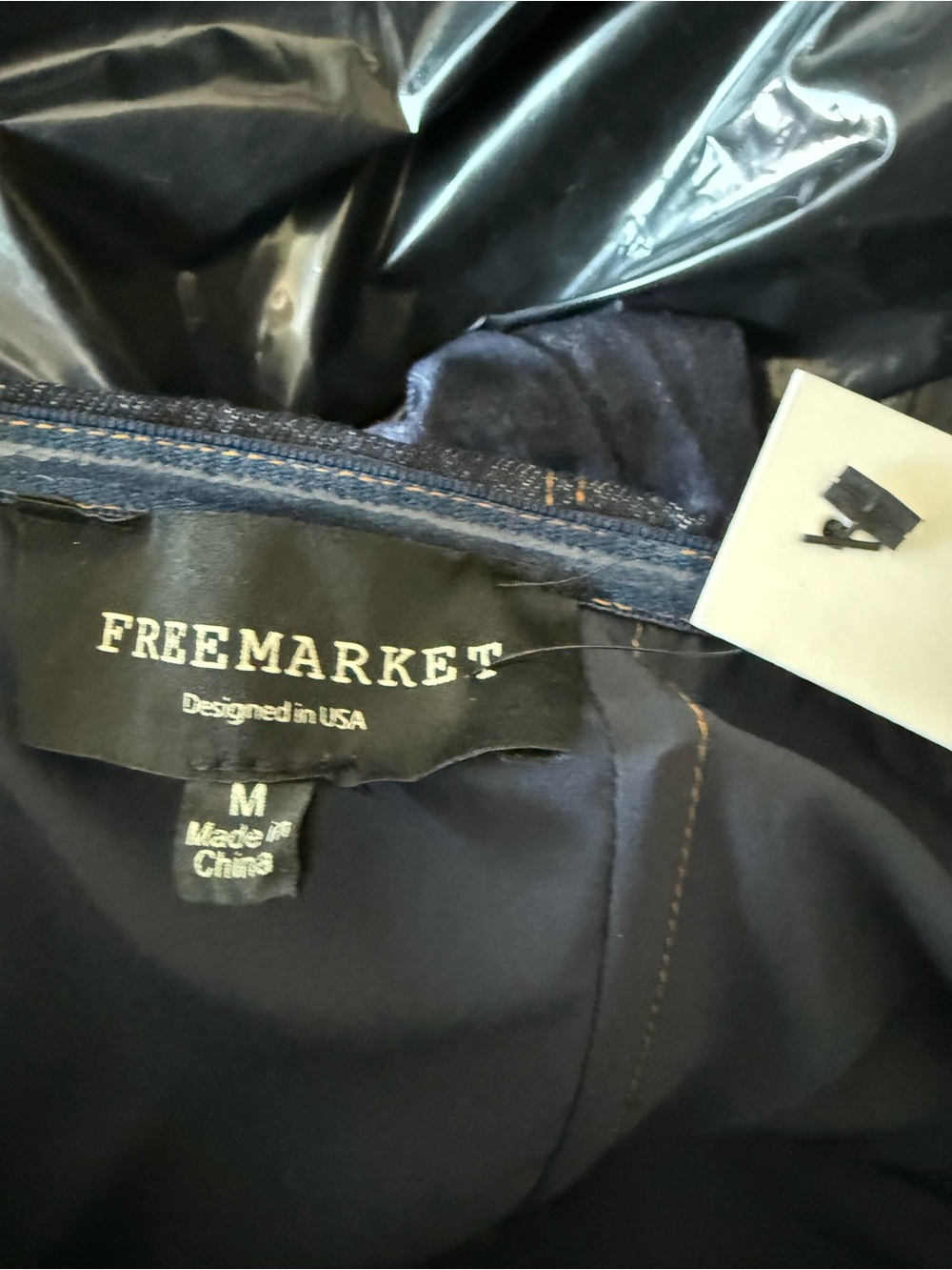Free market VICI Strapless Dark Indigo Denim Overalls Jumpsuit with Notch Front - Picture 2 of 16